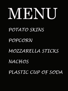 snacks listed on menu board