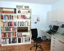 bookshelf in office
